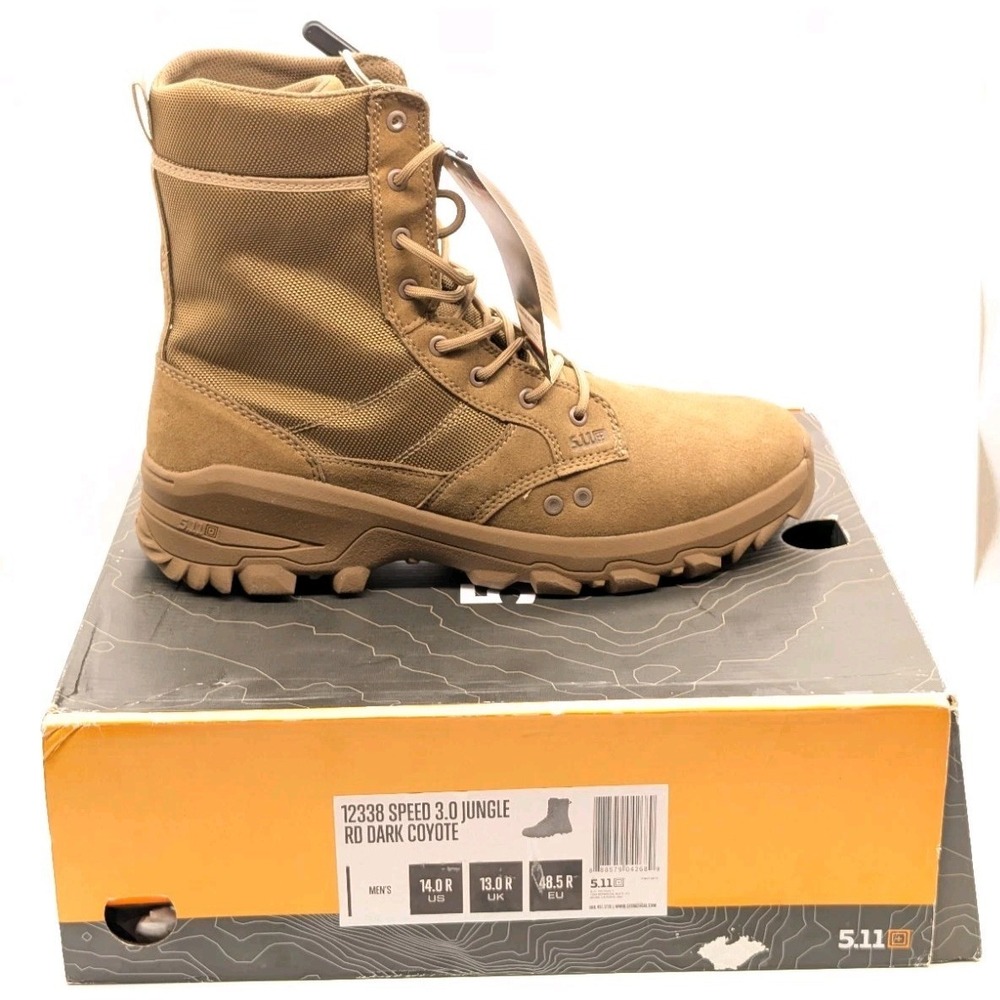 5.11 Tactical Speed 3.0 Boots Mens 14 Jungle Rd Dark Coyote Combat Hiking 12338